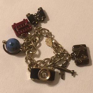 Travel theme charm bracelet